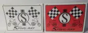 2 Vintage Schwinn Sting Ray Double Sided Store Display Signs 11"x8.5" NOS