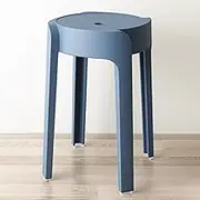 Set of 4 Plastic Stackable Stools 18 Inch Backless Nesting Stools Portable Colorful Round Stool Chair for Classroom Students School Home Office(Navy)