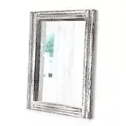 Wood Mirror with Frame Rustic Wall Mirror Rectangle 16x12 Inch A-rustic White