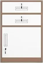 Metal File Cabinet with Lock, 2 Drawers and 1 Cabinet, Under Desk File Cabinet for A4 Letter/Documents, Secure Storage Solution