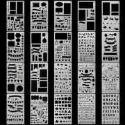 20 PCS Drawing Stencils Set,Reusable Plastic Drawing Templates,for Painting