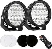 BANSIT 7inch LED Driving Lights with DRL Daytime Running Lamps Offroad Spotlights Black Round Work Headlights