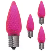 Diodesy 4PK C9 LED Pink Replacement Christmas Light Bulb, E17, 0.6W , 5W
