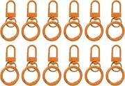 uxcell 12 Pcs Lobster Claw Clasp, Colorful Metal Keychain Clasp Swivel Hooks with Spring Key Rings Trigger Clips for Bag Door Key Chains DIY Craft Jewelry Making, Orange