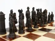 Berkeley Roman Chess Set - cream and brown