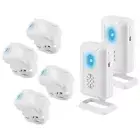 4 Infrared Motion Sensor with 2 Receiver DIY Pairing 36 Chime Welcome Alarm Safe