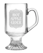 Susquehanna Glass Hot Apple Cider Set of Four 10oz Footed Mugs
