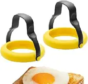 C-Channel Silicone Egg Ring,2Pcs 360° Egg Flippers, Egg Frying Rings, Silicone Omelette Egg Mold Round Egg Cooker Ring,Silicone Egg Rings No-Leak Fried Egg RingPancake Rings Mold Fried Egg Mould