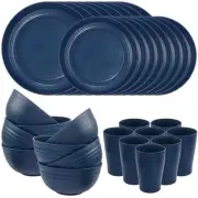 Wheat Straw Dinnerware Sets, Tableware Set for 8, Plates and Bowls Sets, Reus...