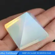 Natural Opal Quartz Crystal Carved Pyramid Orgonite Energy Gemstone Tower Reiki