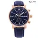 FOSSIL 美國最受歡迎頂尖運動時尚三眼計時皮革腕錶-藍-BQ1704 (8.5折)