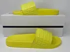 $450 Men's Givenchy 4G Logo Pool Slides Flat Sandals Slippers Yellow 9/42 New