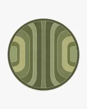 245' Round | Machine Washable Runner Rug | Kid & Pet Friendly | Indoor Rug | Jonathan Adler Paradox Green Rug | Ruggable