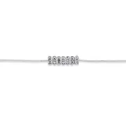 Silver & Silver Plated Crystal 7 Lucky Rings Anklet in White