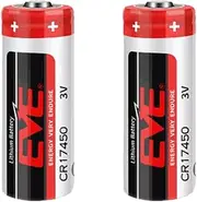 YICUAA (2-Pack) EVE CR17450 3V 2400mAh PLC Not Rechargeable Lithium Battery Application to Tire Pressure Monitoring Systems, Industrial Power Supply, etc.