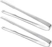 Leona Co 1/2/3-Pack Stainless Steel Ice Tongs – 19cm Bar Tongs for Ice Cubes, Cocktails & Garnishes – Rust-Proof, Dishwasher Safe – Precision Grip for Bartending, Parties & Home Use (2)