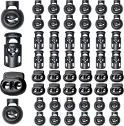 48pcs Cord Locks Spring Toggle Stoppers for Drawstrings Shoelaces Paracord