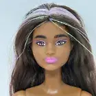 Barbie Fun & Fancy Long Brunette Hair With Pink Streaks & Tinsel Nude Doll