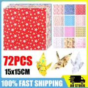 72 Sheets 15x15cm Japanese Square Folding Origami Craft Paper Mix Colour AU