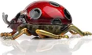 SEVENBEES Red Ladybug Figurines CollectiblesTrinket Box Hinged With Rich Enamel And Sparkling Rhinestones Jewelry Boxes Gift