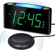 Extra Loud Vibrating Alarm Clock with Bed Shaker for Heavy Sleeper Deaf Hard of