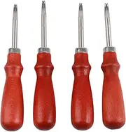 4pcs Leather Edger Professional Trimming Working Kit with Wooden Handle for DIY Craft Leather Cutting