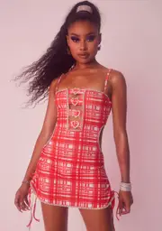 [Dolls Kill x Yung Reaper] Glitter In My Veins Plaid Dress