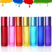 Frosted Color Glass Roller-Essential Oil Perfume Bottle 10ml Refillable Bottles