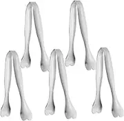 TIDTALEO 5pcs Heart-Shaped Stainless Steel Food Tongs Non- Clips for Fruits Snacks and Appetizers Versatile Serving Utensils for Kitchen and Parties