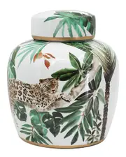 A&B Home Safari Leaf Lidded Jar