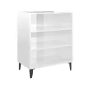 Sideboard Cabinet High Gloss White 57 X 35 X 70 Cm Chipboard