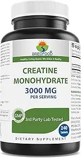 Brieofood Creatine Pills 3000 mg per Serving - 240 Tablets - 3rd Party Lab Tested for Purity & Quality - Helps Improve Athletic Performance