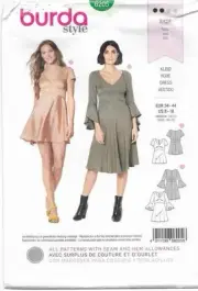 B124 BURDA 6205: DRESS SIZE 8-18 SEWING PATTERN