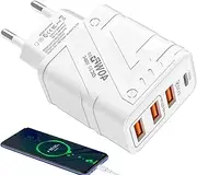 USB Wall Charger - USB Wall Plug Fast Charging,Type C Fast Charging Block | Portable Multiport USB Charger Adapter, USB Type C Phone Charger Fast Charge Block 40W for Smartphones Smart Watches