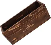 Yardwe Wooden Flower Pot Boxes Garden Plants Small Herb Planter Pot Rustic Pot Growing Windowsill Tray Farmhouse Flower Bucket Decorative Planter for Flowers Herbs Vegetables Cedar Brown