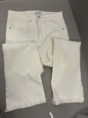 Mud Pie White Pants Fringe Bottom Women’s Size XS new With Tags