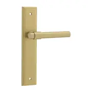 Iver Helsinki Door Lever Handle on Stepped Backplate Brushed Gold PVD