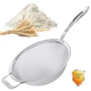 9" Large Mesh Strainer, Stainless Steel 18/8 Extra Fine Quinoa Sieve, with So...