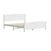 NNEED Bed Frame King Size Timber Platform White