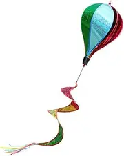 GANAZONO 1Pc Rainbow Hot Air Balloon Wind Spinner Rotating Sequins Windmill for Outdoor Garden Decor Lightweight Durable Hanging Decoration Random Color Random Color