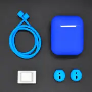 For AirPods 2nd Gen Case, 3in1 Silicone Protective Cover, Ear Clips & Anti-Lost Neck Rope, Dark Blue