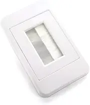 Flat Brush Bristle Wall Plate Single Gang Large Opening Cable Management White