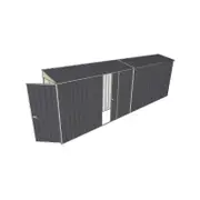 Build-a-Shed 0.8 x 6 x 2m Singled Hinged Door Skillion Shed with Single Sliding Side Door - Grey