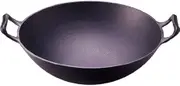 Iwachu 21053 Wok, Deep Type (Small), Black Baking, Inner Diameter 10.8 inches (27.5 cm), for Direct Fire, Nambu Ironware