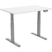 ERGOVIDA Sit-Stand Straight Electric Desk Grey Frame 1500 x 750mm White Top
