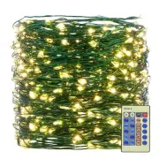 Outdoor Indoor String Lights Christmas 500LED Warm White Fairy Lights 164ft G...