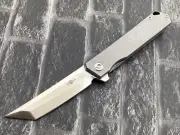 TwoSun Folding Knife YJ01-V1 Titanium Handle Camping Knife TS20-YJ01-V1-Plane