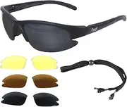 [Rapid Eyewear] NIMBUS BLACK RC MODELGLASSES: Polarised Sunglasses with Interchangeable Lenses. Also for Driving, Sports & Leisure Use. Night Lenses Included