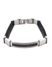 [Cudworth] Stainless Steel Carbon Bangle in Silver