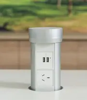 Point Pod PPCU1 - Pop-Up Power Outlet 1 Power Point with 2 USB - Silver/White